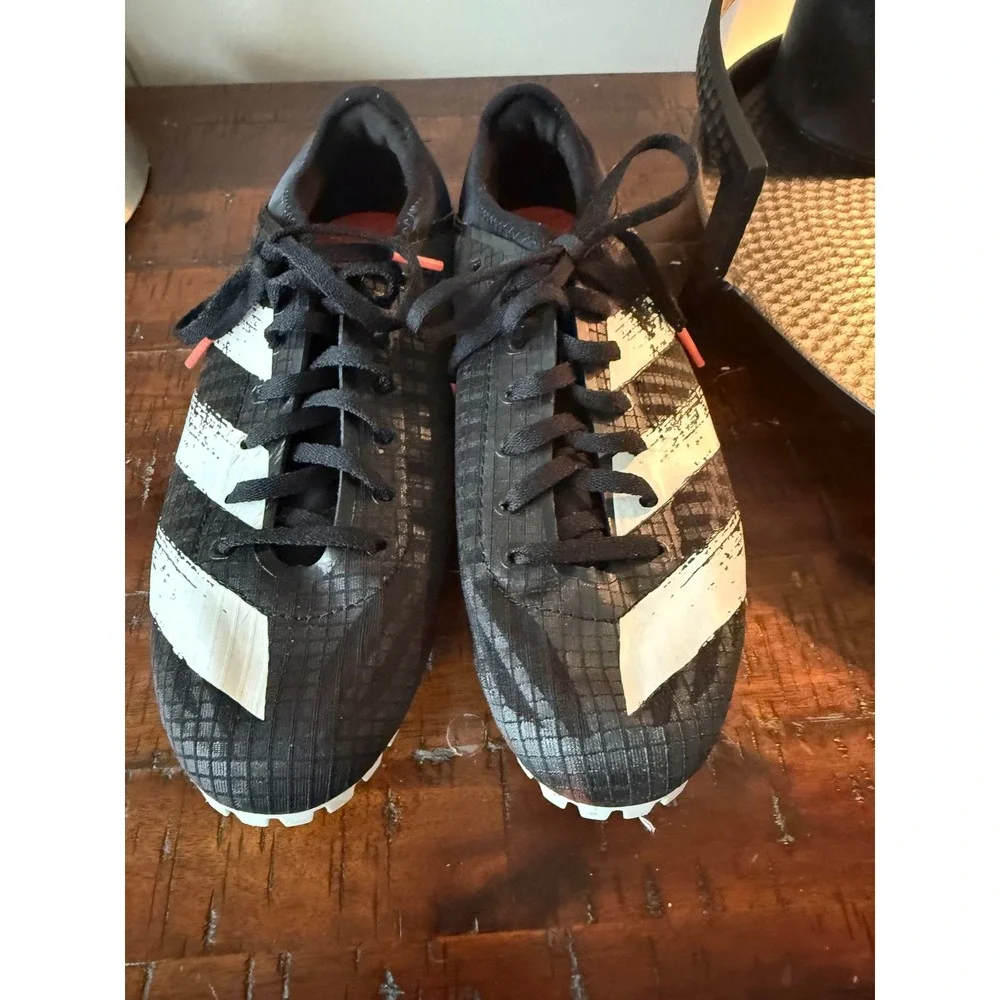 Adidas Sprintstar Track Field Spikes Black White Men's Running Shoes EUC Size 9